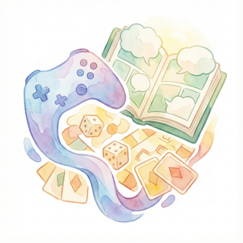 ゲームや読書のイラスト